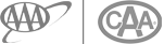The image shows two logos: one with "AAA" and another with "CAA," both enclosed in circles.